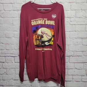 Nike FSU 2023 Capital‎ One Orange Bowl XXL Long Sleeve Tshirt Florida Seminoles